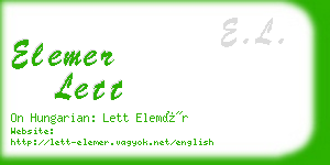 elemer lett business card